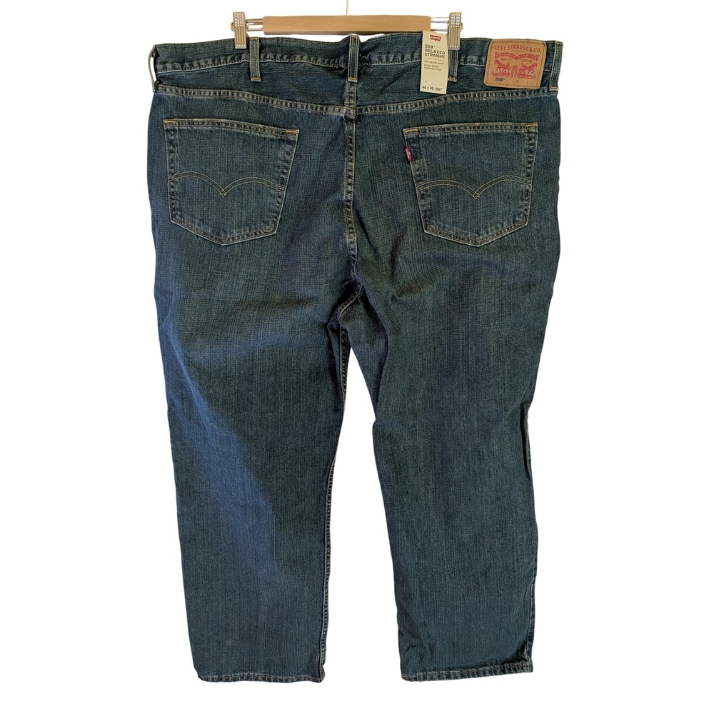 Levi's 559 Relaxed Straight Jeans Men 48 x 30 Big Tall Workwear Dark Wash New